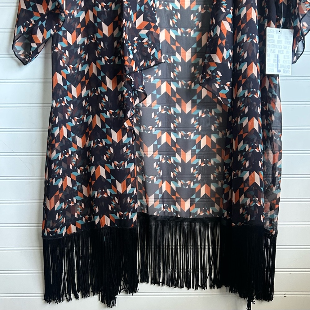NWT LuLaRoe Monroe Kimono Swim Cover Black Large - Picture 5 of 12